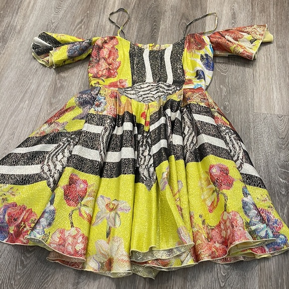 LEITMOTIV Leitmotiv Off Shoulder Sea Dress shimmer party cocktail sz 42 2 - Picture 3 of 8